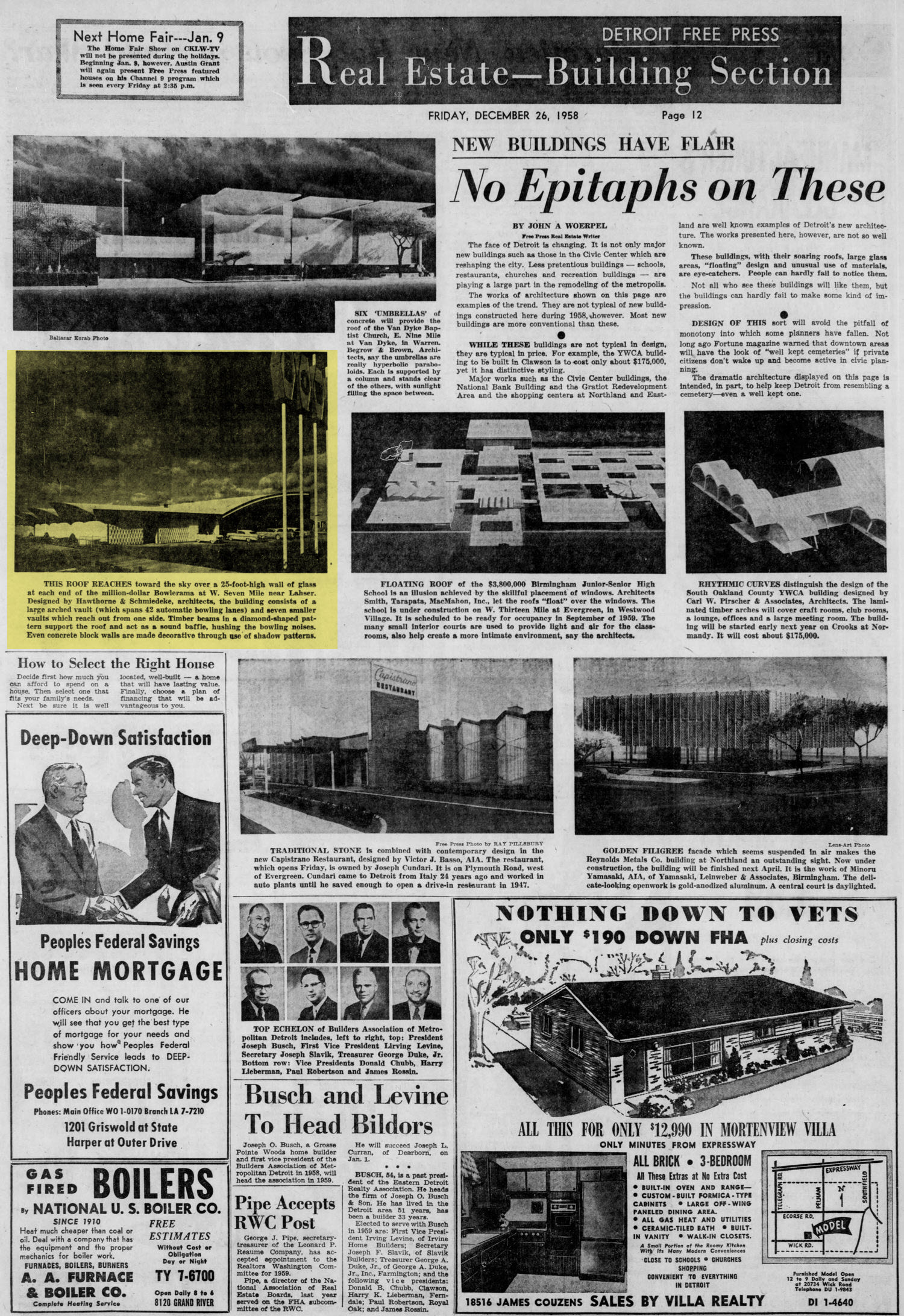 Bowlerama - Dec 26 1958 Article